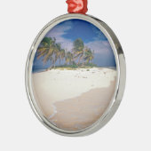 Tropische Insel Sandy Anguilla Silbernes Ornament (Links)