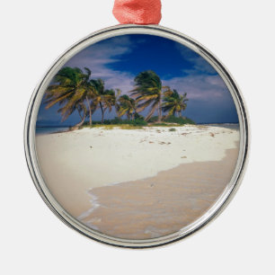Tropische Insel Sandy Anguilla Silbernes Ornament