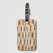 tropische Insel Sommerstrand rustikal beige Korbwe Gepäckanhänger (Vorderseite Vertikal)