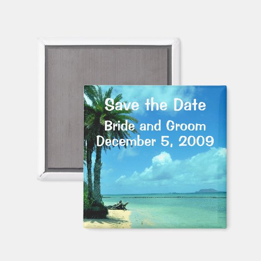 Tropische Insel speichern Sie das Datumsmagazin Magnet (Vorderseite/Rückseite)