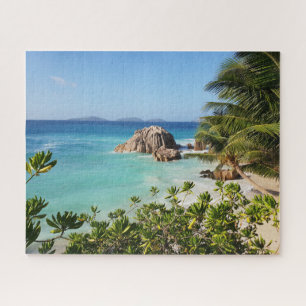 Tropische Insel Strand Felsen Palmen Puzzle