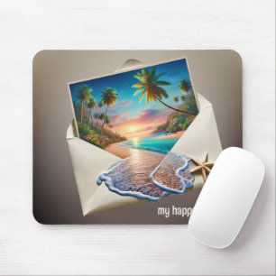 Tropische Insel Szene in einem Umschlag Mousepad