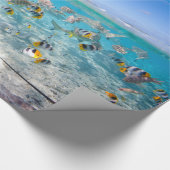 Tropische Insel unter und über Wasser Geschenkpapier (Ecke)