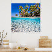 Tropische Insel unter und über Wasser Poster (Küche)