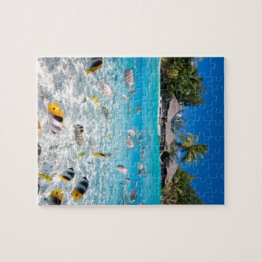 Tropische Insel unter und über Wasser Puzzle (Horizontal)