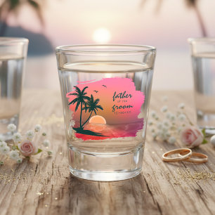 Tropische Insel Vater des Groom Pink ID581 Schnapsglas