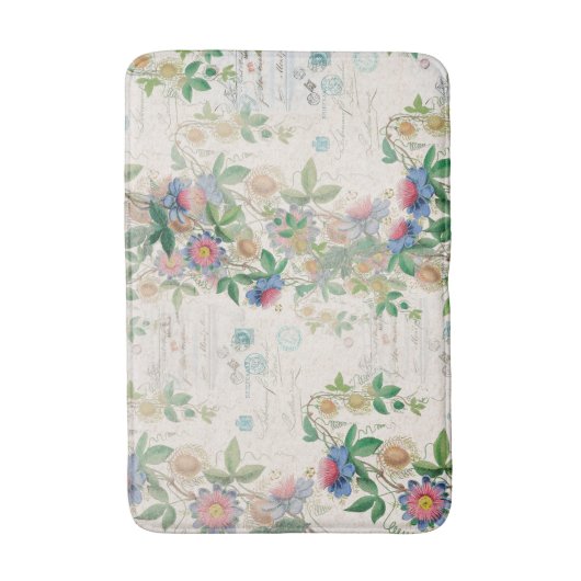 Tropische Inselplumeria-Blumen-Blätter-Bad-Matte Badematte (Vorderseite Vertikal)