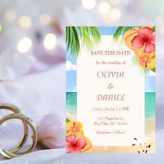 Tropische Inselstrand-Blumen-Hochzeit - Merkt Euch