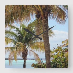 Tropische Inseluhr Quadratische Wanduhr