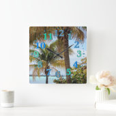 Tropische Inseluhr Quadratische Wanduhr (Zuhause)