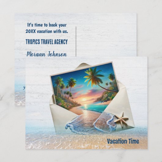 Tropische Inselwelt im Umkreis Postkarte (Vorne/Hinten)