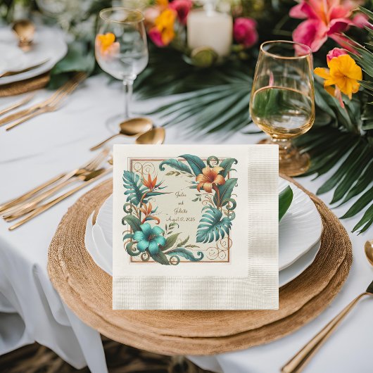 Tropische Iridescence geprägtes Mittagessen Serviette