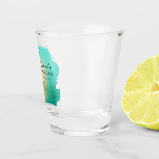Tropische Isle Bridesmaid/Trauzeugin Aquamarin ID5 Schnapsglas (Rechts)