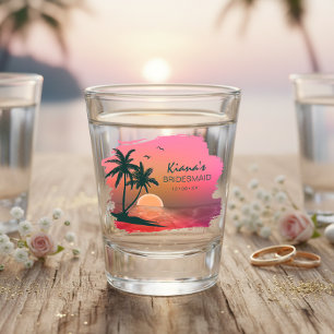 Tropische Isle Bridesmaid/Trauzeugin Pink ID581 Schnapsglas