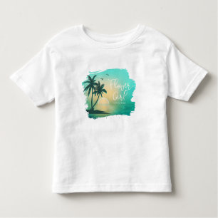 Tropische Isle Flower Girl Aquamarin ID581 Kleinkind T-shirt