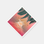 Tropische Isle Sunrise Couple's Dusche Pink ID581 Serviette (Ecke)