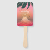 Tropische Isle Sunrise Hochzeitsfeier Pink ID581 Fächer (Vorderseite)