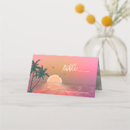 Tropische Isle Sunrise Hochzeitstisch Rosa ID581 Platzkarte