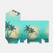 Tropische Isle Sunrise Liebe und Dank Aquamariner Geschenkschachtel (Ungefaltet)