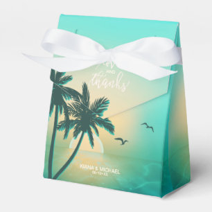 Tropische Isle Sunrise Liebe und Dank Aquamariner Geschenkschachtel