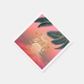 Tropische Isle Sunrise Liebe und Dank Pink ID581 Serviette (Ecke)