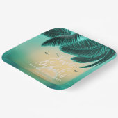 Tropische Isle Sunrise Wedding Aquamarin ID581 Pappteller (Gewinkelt)