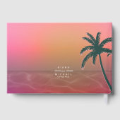 Tropische Isle Sunrise Wedding Pink ID581 Gästebuch (Rückseite)