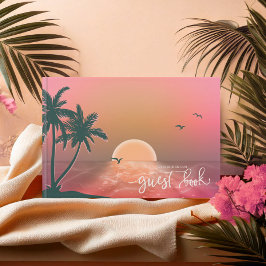 Tropische Isle Sunrise Wedding Pink ID581 Gästebuch