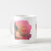Tropische Isle Sunrise Wedding Pink ID581 Kaffeetasse (Vorderseite Links)
