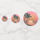 Tropische Isle Sunrise Wedding Pink ID581 Konfetti (Rückseiten)