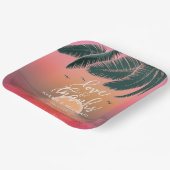 Tropische Isle Sunrise Wedding Pink V2 ID581 Pappteller (Gewinkelt)