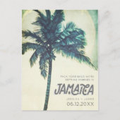 Tropische Jamaika-Hochzeit in Urlaubsort Save the Ankündigungspostkarte (Vorderseite)