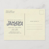 Tropische Jamaika-Hochzeit in Urlaubsort Save the Ankündigungspostkarte (Rückseite)