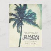 Tropische Jamaika-Hochzeit in Urlaubsort Save the Ankündigungspostkarte (Vorderseite)