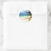Tropische Jamaikanische Hawaiianische Hochzeit Runder Aufkleber (Tasche)