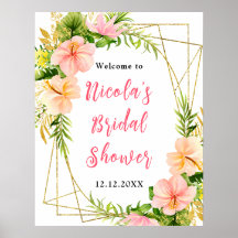 Tropische Jungel-Blumen-Hochzeitsdusche-Willkommen