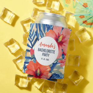 Tropische Junggesellinnenparty Sommerblumen Muster Dosenkühler