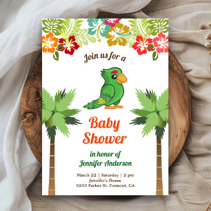 Tropische Jungle Forest Parrot Babydusche Einladung