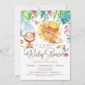 Tropische Jungle-Kinderdusche, Junge oder Mädchen Einladung (Vorderseite)