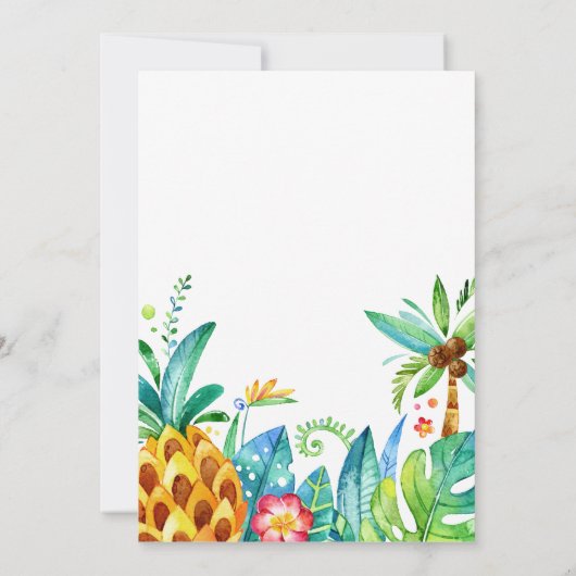 Tropische Jungle-Kinderdusche, Junge oder Mädchen Einladung (Rückseite)