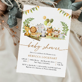 Tropische Jungle Safari Tierbabydusche neutral Einladung