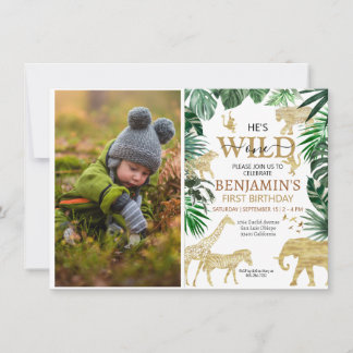 Tropische Jungle Safari Tiere Geburtstag Einladung