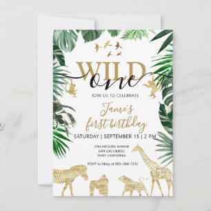 Tropische Jungle Safari Tiere Geburtstag Einladung