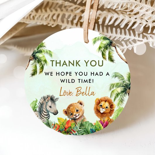 Tropische Jungle Safari Tiere Geburtstag Geschenkanhänger