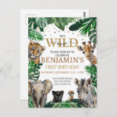 Tropische Jungle Safari Tiere Geburtstag Postkarte (Vorne/Hinten)
