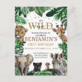 Tropische Jungle Safari Tiere Geburtstag Postkarte (Vorderseite)