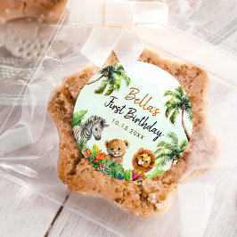 Tropische Jungle Safari Tiere Geburtstag Runder Aufkleber