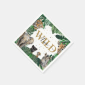 Tropische Jungle Safari Tiere Geburtstag Serviette (Ecke)