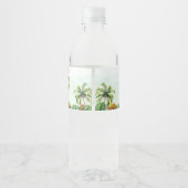 Tropische Jungle Safari Tiere Geburtstag Wasserflaschenetikett (Rückseite)