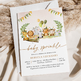 Tropische Jungle Safari Tiere Girl Baby Sprinkle Einladung